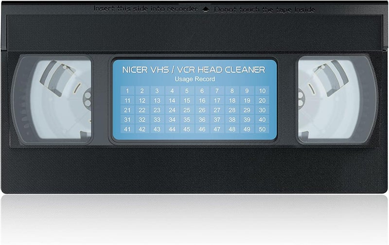 Nicer منظف رأس VCR للاعبين VCR VHS، شريط تنظيف رأس الفيديو VHS، نوع جاف - Image 1